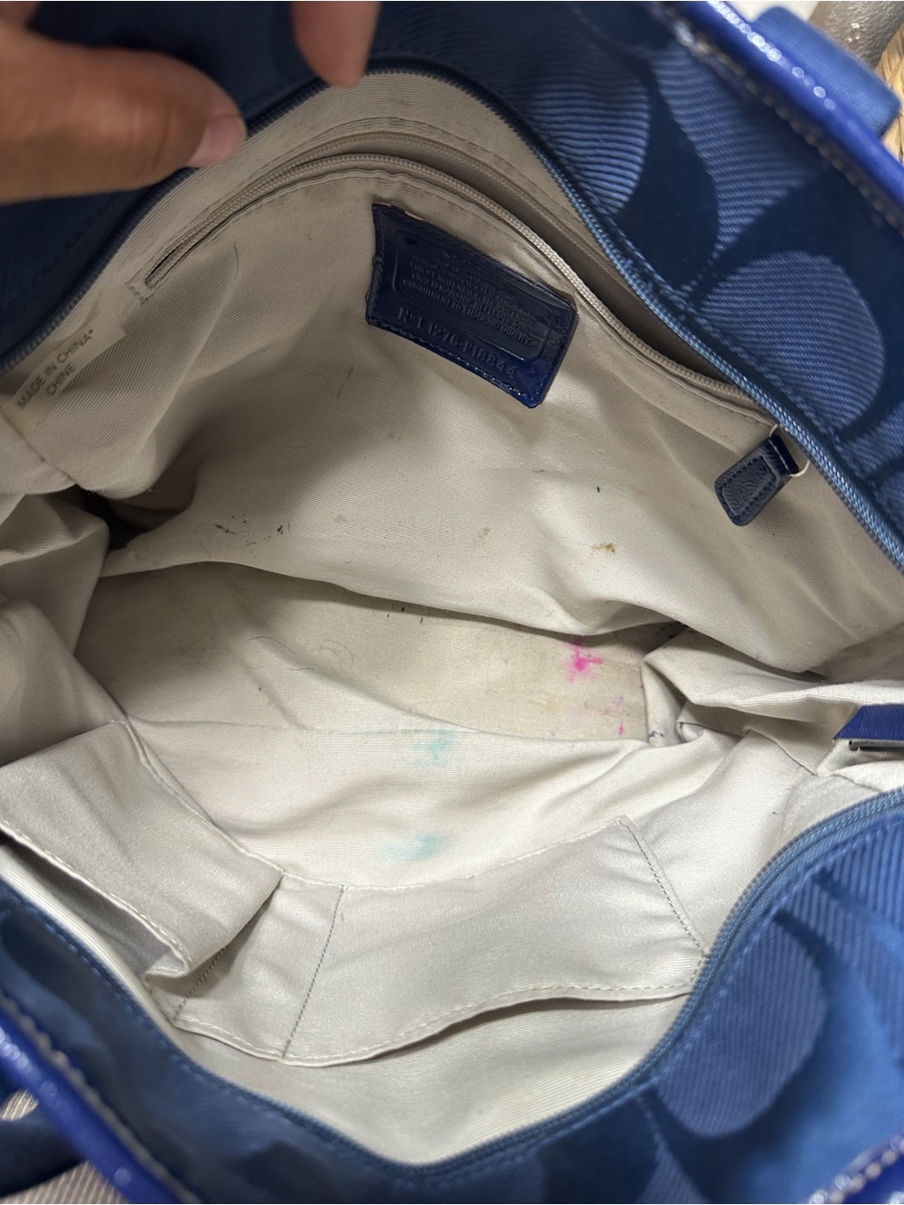Y2K Coach Navy Tote Bag with Detachable Strap - Picture 8 of 9